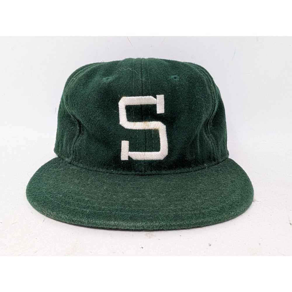 VINTAGE Michigan State Spartans Hat Cap Fitted 7 7/8 Ebbets Field Flannels 1954
